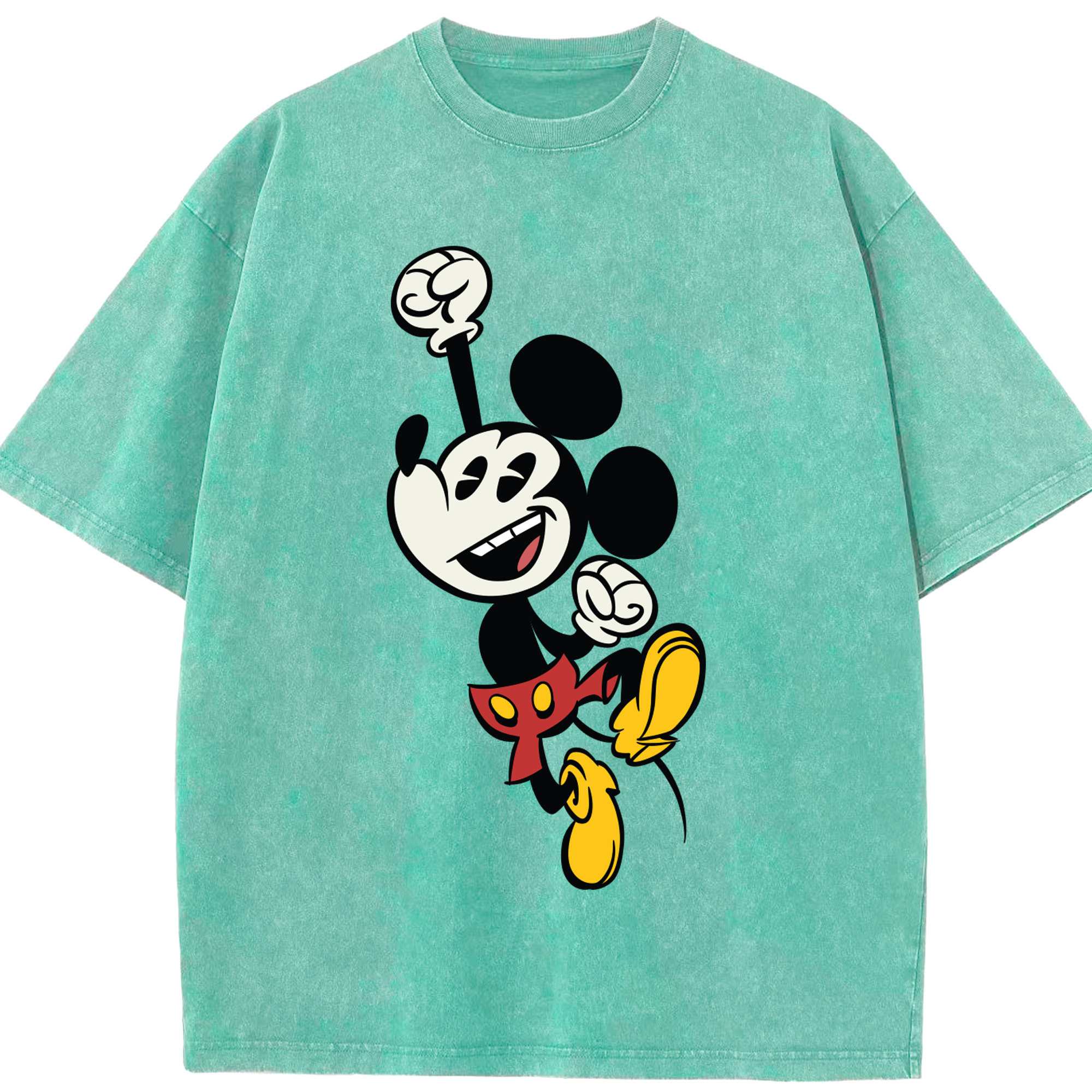 （画像用） ミッキーマウス Mickey Mouse 綿100% ヴィンテージ風 半袖Tシャツ（フロントプリント）